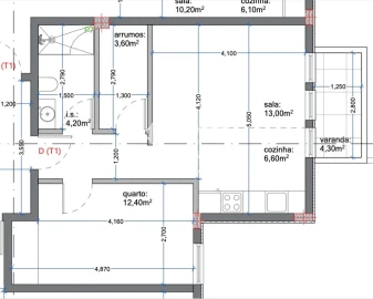 Apartamento T1 para Venda em Madalena
