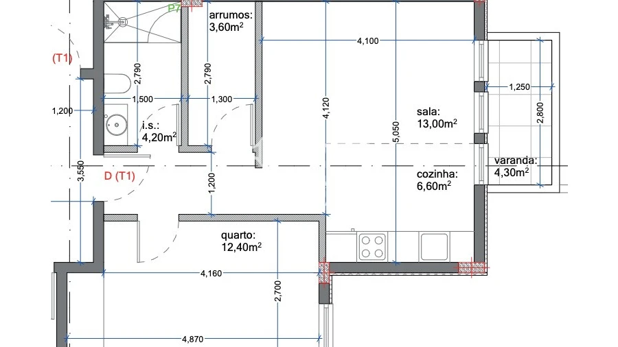 Apartamento T1 para Venda em Madalena