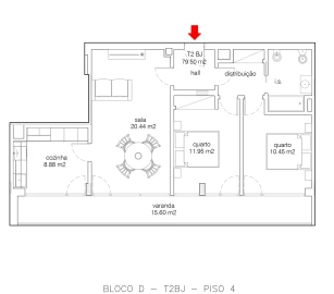 Apartamento T2 para Venda em Buarcos