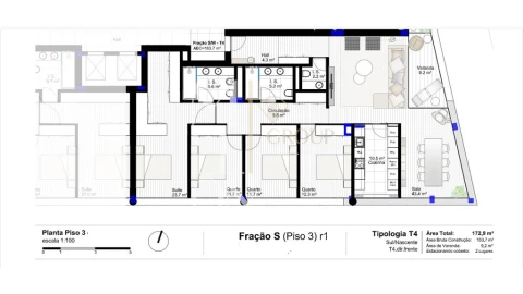 Apartamento T4 para Venda em Canidelo