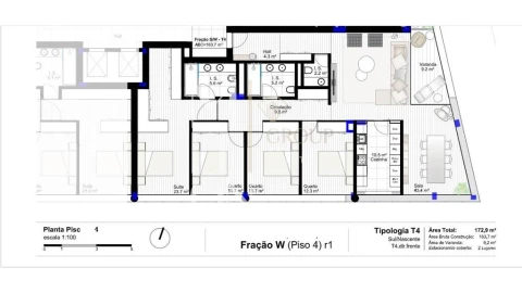 Apartamento T4 para Venda em Canidelo