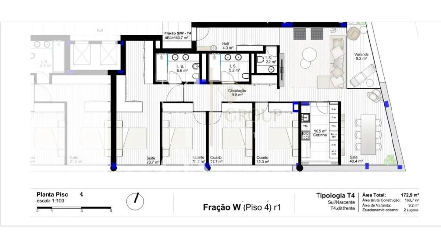 Apartamento T4 para Venda em Canidelo Foto 15