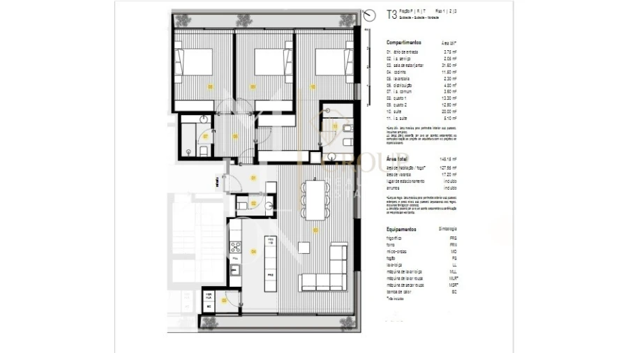 Apartamento T3 para Venda em Canidelo Foto 6