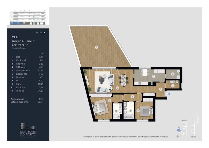 Apartamento T2 para Venda em Ramalde Planta 1