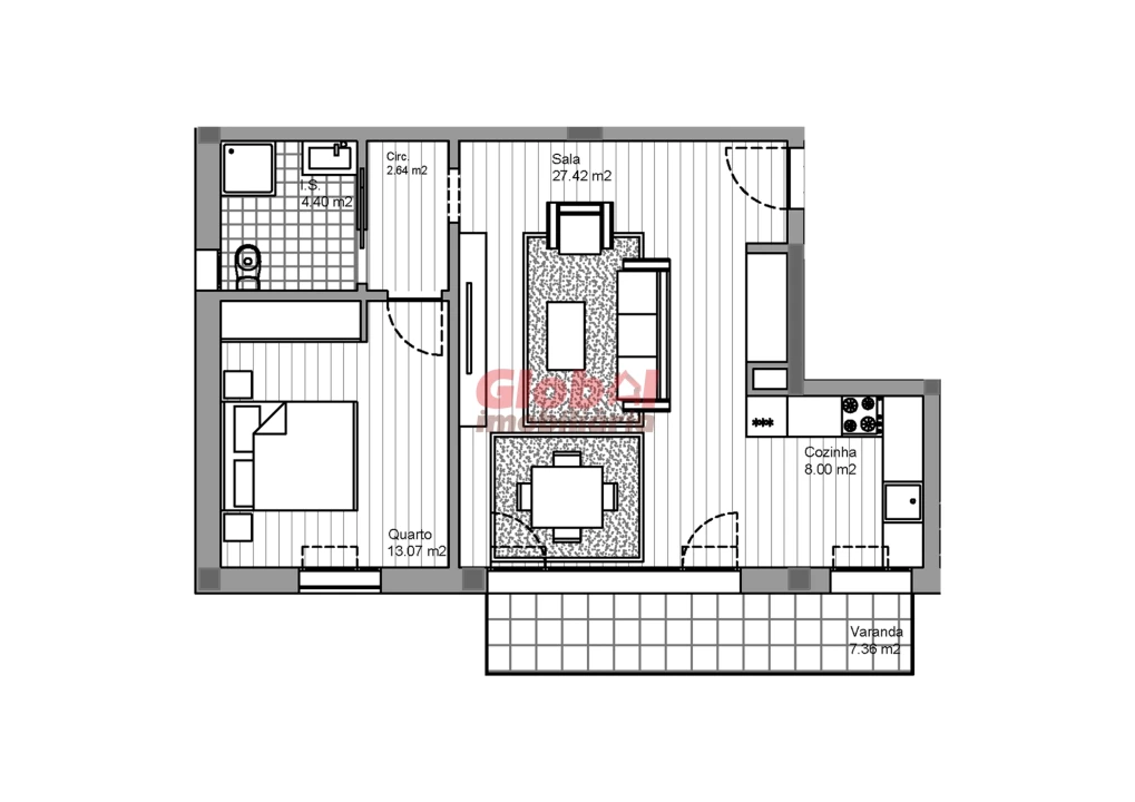 Apartamento T1 para Venda em Currelos, Papízios e Sobral Foto 3
