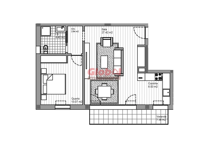 Apartamento T1 para Venda em Currelos, Papízios e Sobral Foto 3