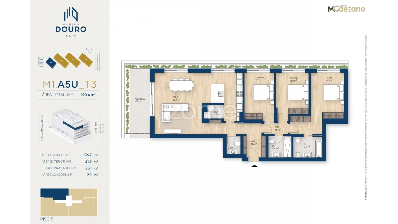 Apartamento T3 para Venda em Canidelo Foto 4