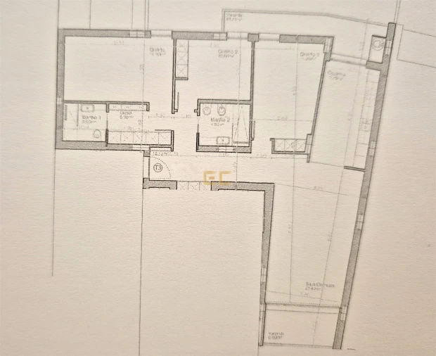 Apartamento T3 para Venda em Tavarede Planta 1