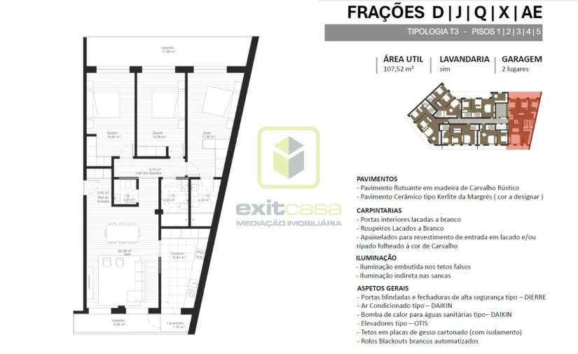 Apartamento T3 para Venda em Esgueira Planta 1