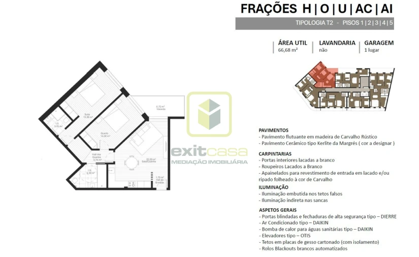 Apartamento T2 para Venda em Esgueira Planta 1