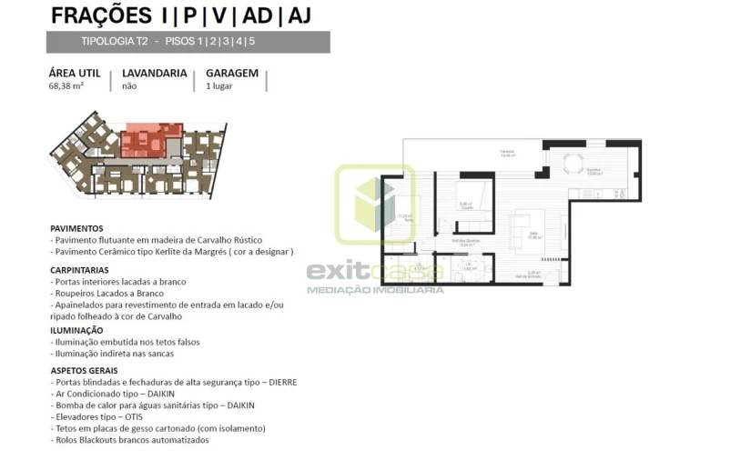 Apartamento T2 para Venda em Esgueira Planta 1