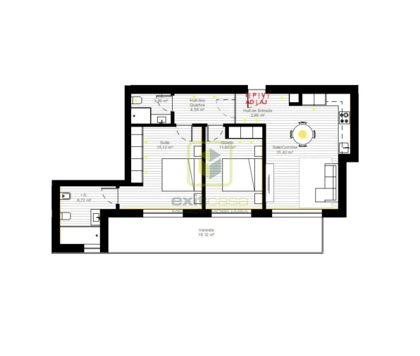 Apartamento T2 para Venda em Esgueira Planta 1