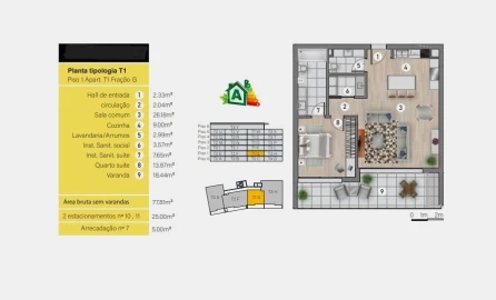 Apartamento T1 para Venda em São Martinho