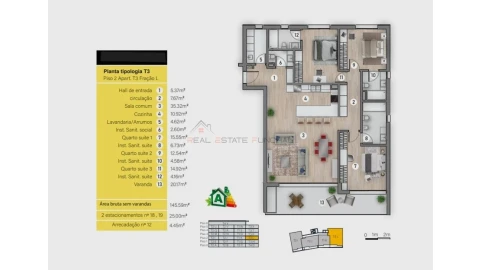 Apartamento T3 para Venda em São Martinho