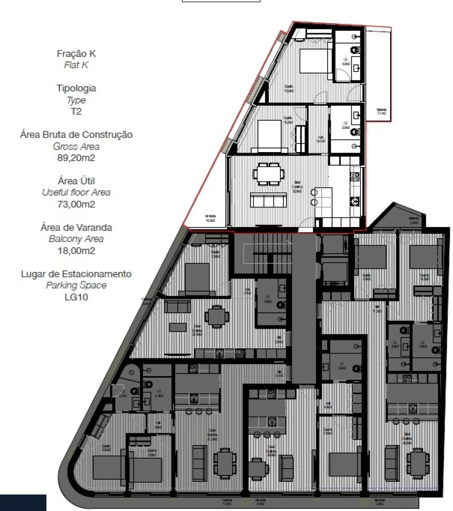 Apartamento T2 para Venda em Paranhos Planta 1