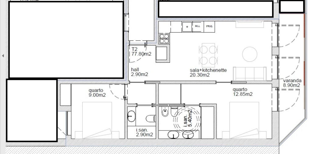 Apartamento T2 para Venda em Chafe Planta 1
