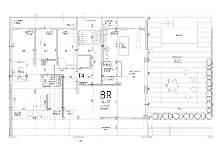 Apartamento T4 para Venda em Lagoa e Carvoeiro Planta 1