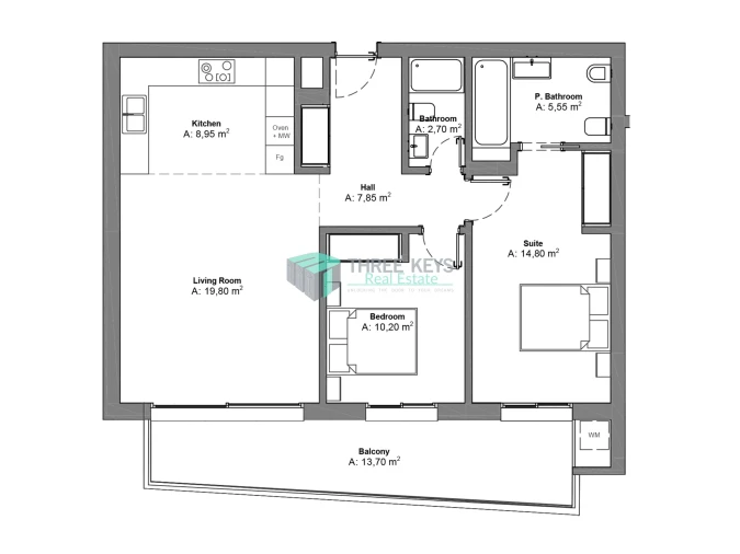 Apartamento T2 para Venda em Portimão Planta 1