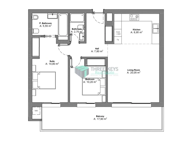 Apartamento T2 para Venda em Portimão Planta 1