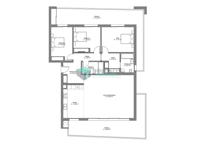 Apartamento T3 para Venda em Portimão Planta 1