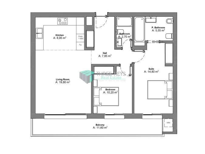 Apartamento T2 para Venda em Portimão Planta 1