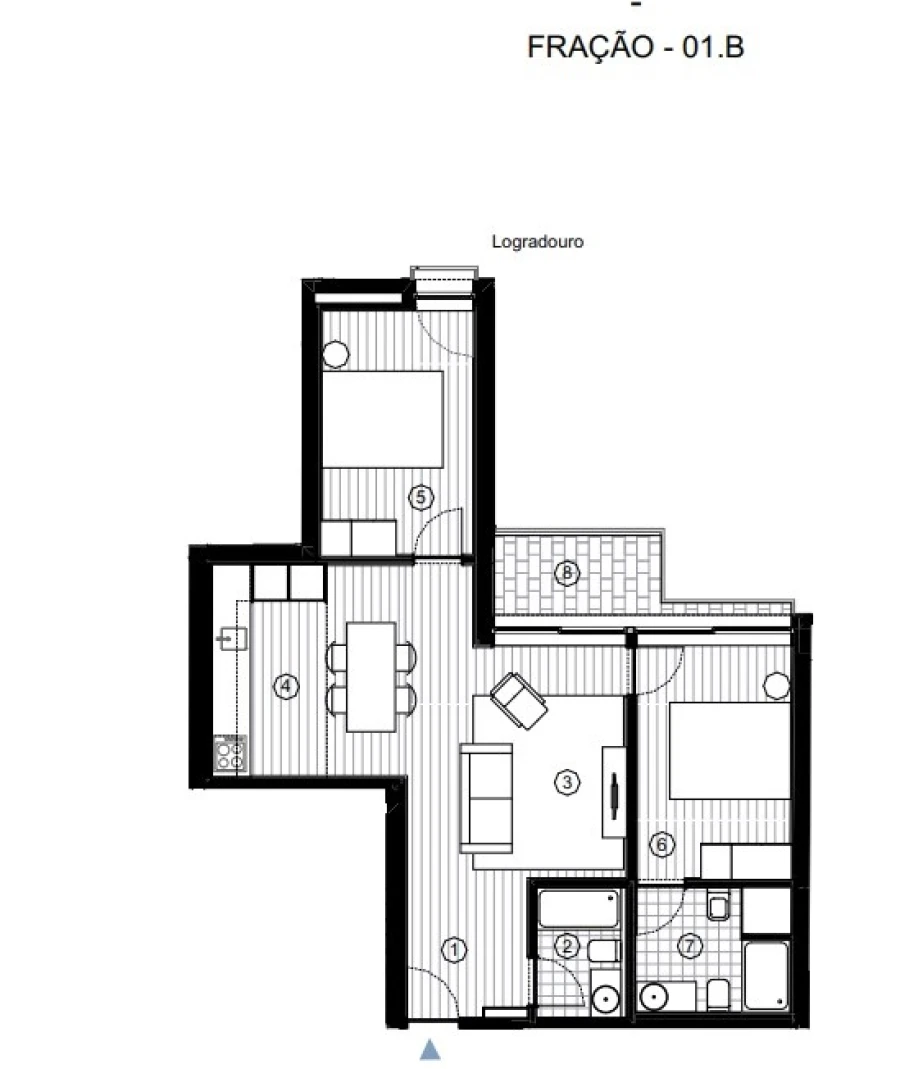 Apartamento T2 para Venda em Paranhos Planta 1