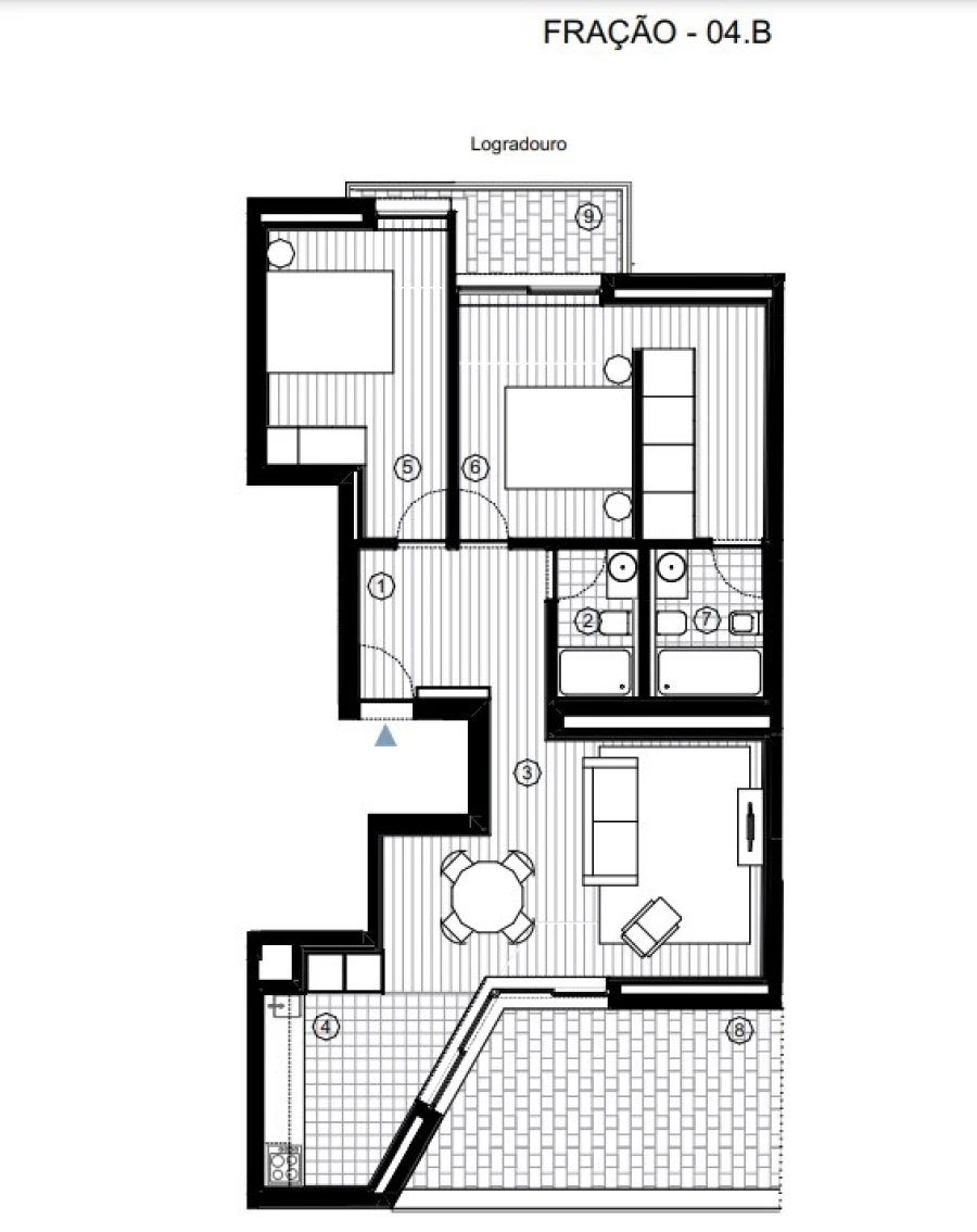 Apartamento T2 para Venda em Paranhos Planta 1
