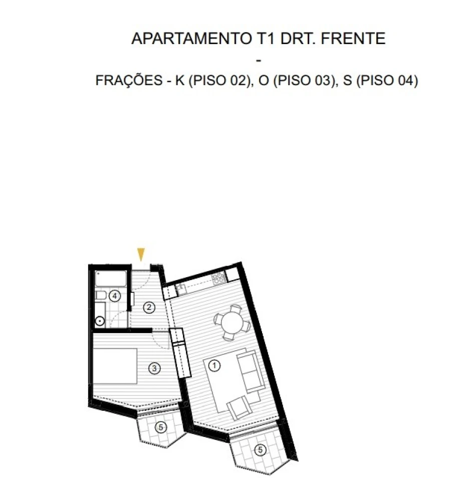 Apartamento T1 para Venda em Cedofeita, Santo Ildefonso, Sé, Miragaia, São Nicolau e Vitória Planta 1