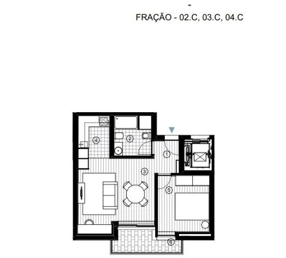 Apartamento T1 para Venda em Paranhos Planta 1
