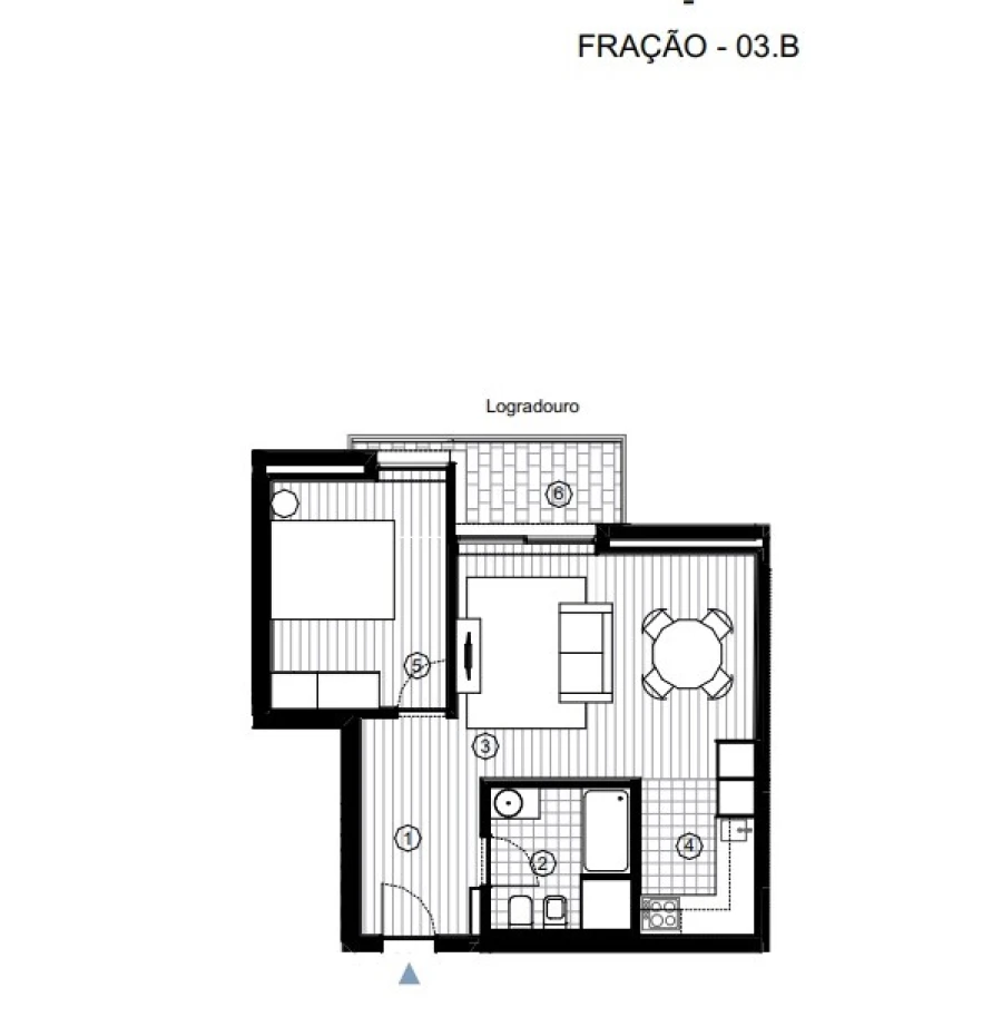 Apartamento T1 para Venda em Paranhos Planta 1
