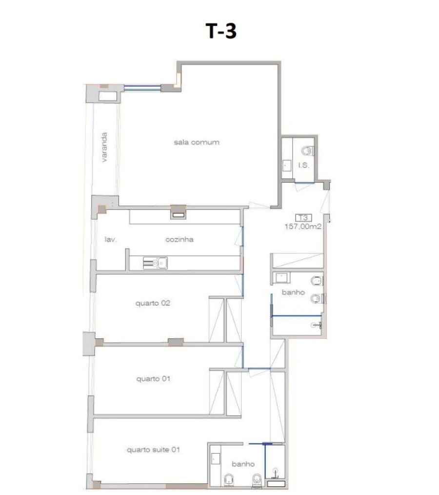 Apartamento T3 para Venda em Cedofeita, Santo Ildefonso, Sé, Miragaia, São Nicolau e Vitória Planta 1
