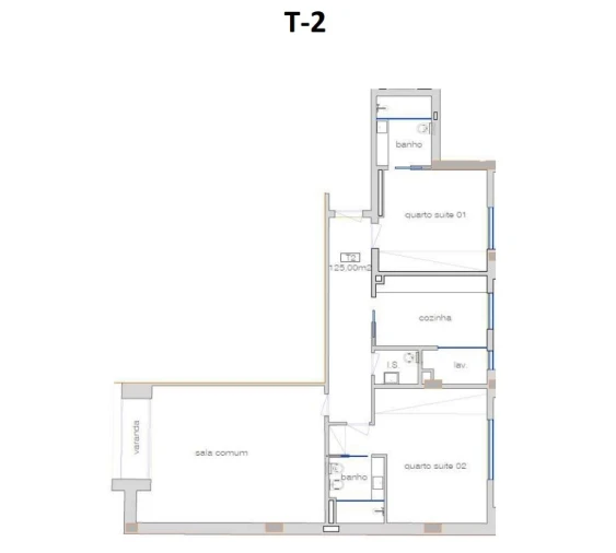Apartamento T2 para Venda em Cedofeita, Santo Ildefonso, Sé, Miragaia, São Nicolau e Vitória Planta 1