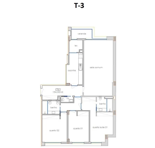 Apartamento T3 para Venda em Cedofeita, Santo Ildefonso, Sé, Miragaia, São Nicolau e Vitória Planta 1