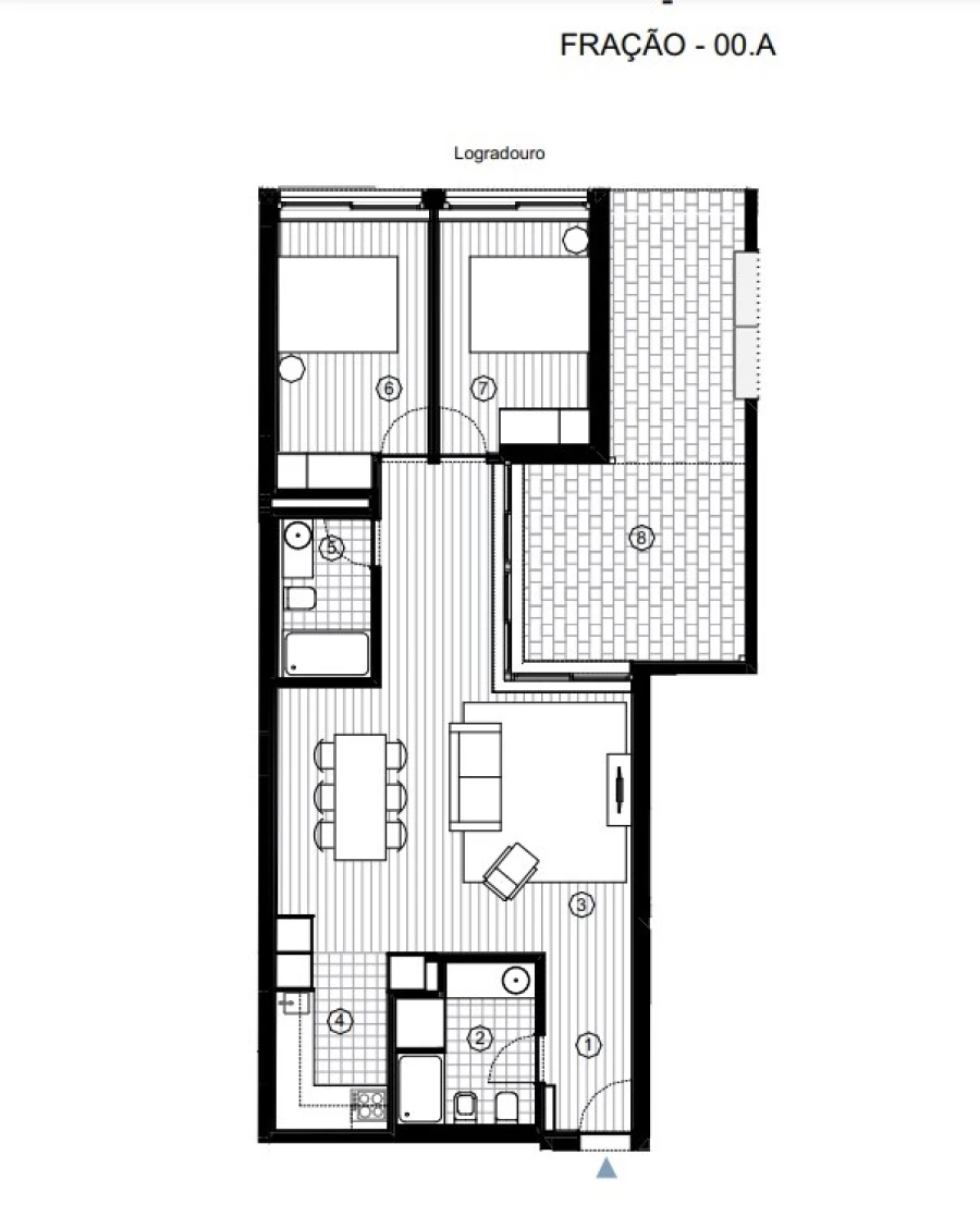 Apartamento T2 para Venda em Paranhos Planta 1