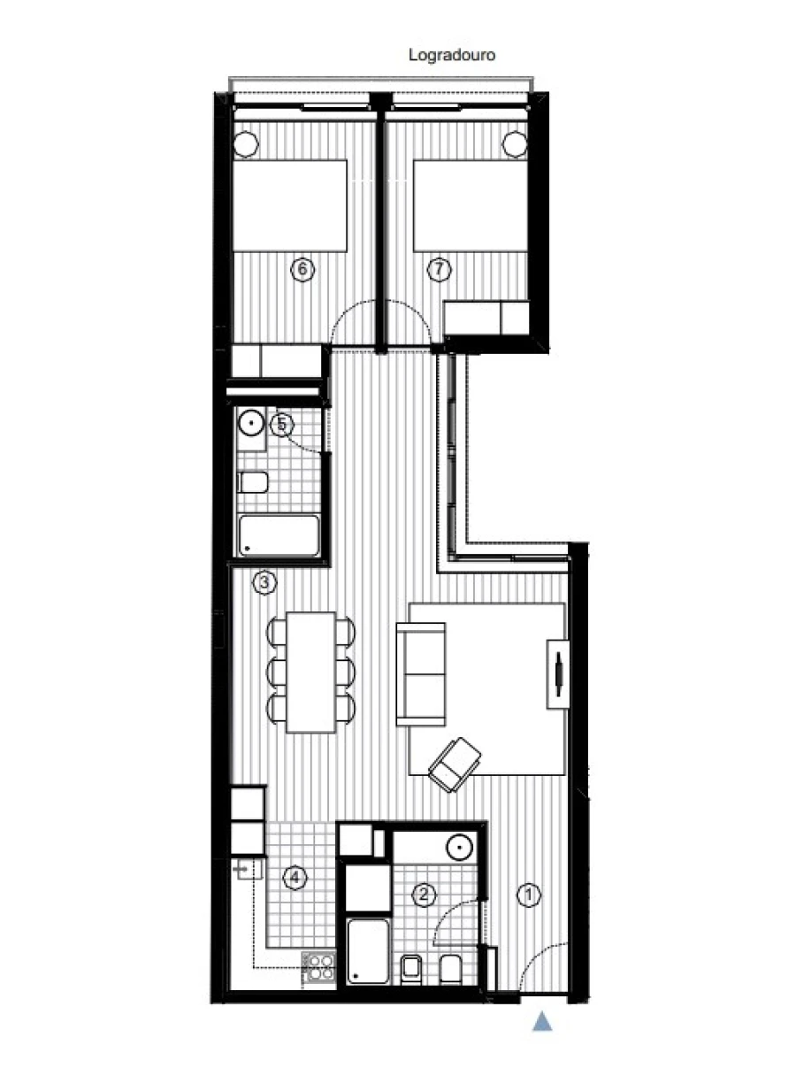 Apartamento T2 para Venda em Paranhos Planta 1