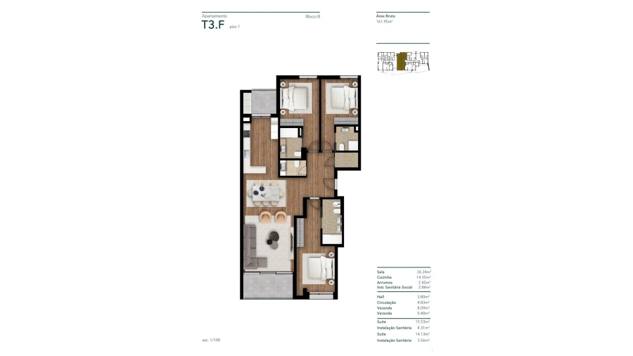 Apartamento T3 para Venda em Funchal (Se)