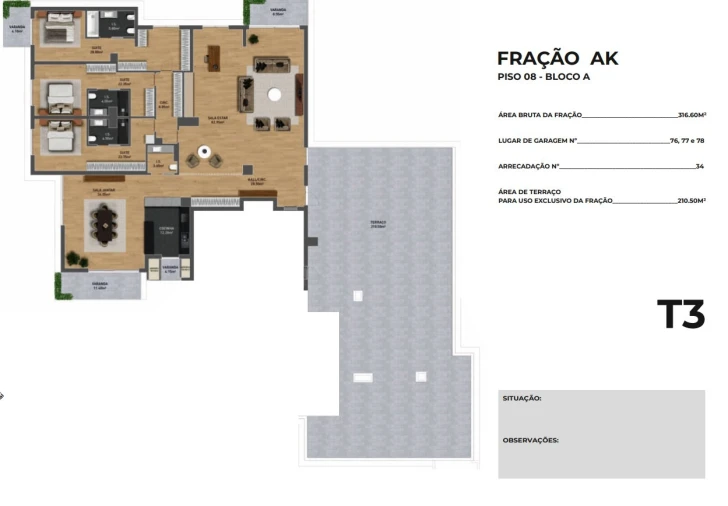 Apartamento T3 para Venda em São Martinho Planta 1