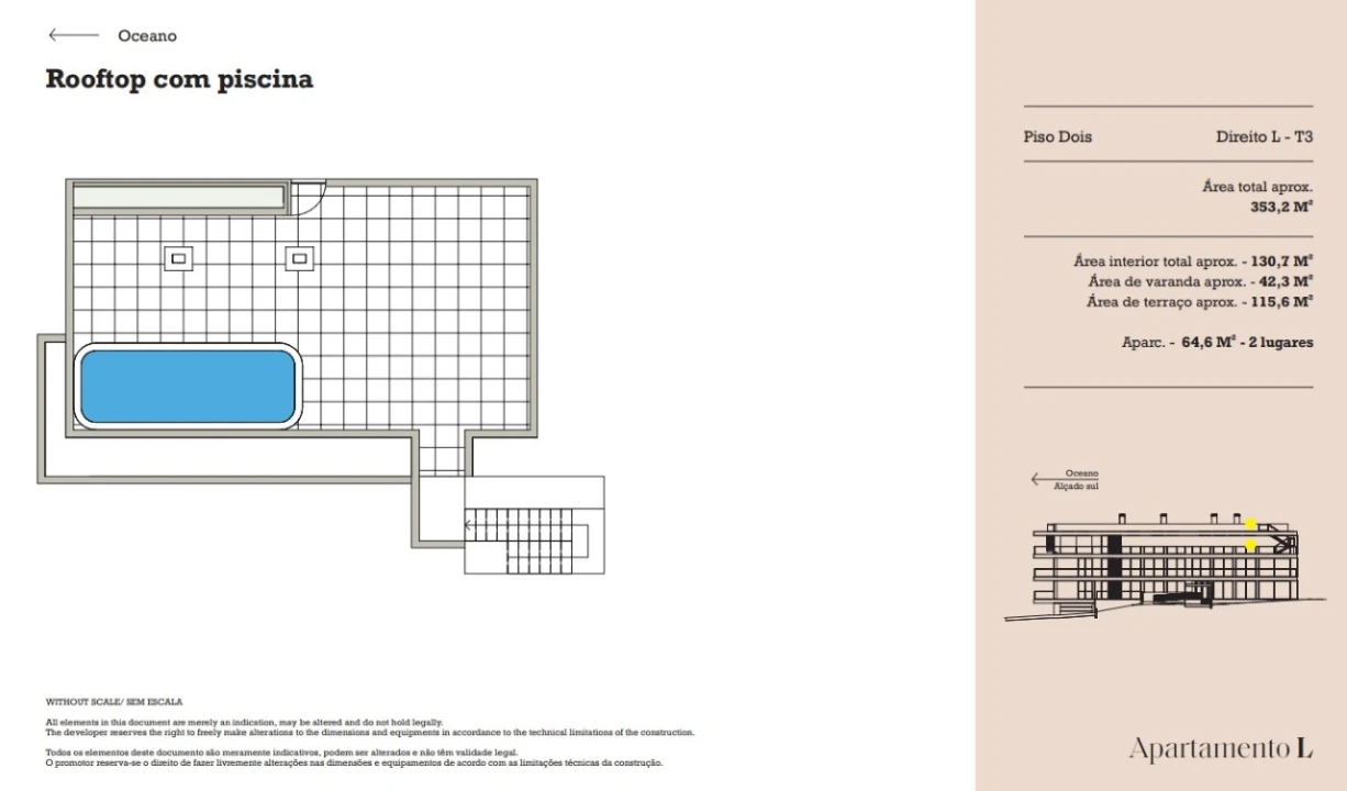 Apartamento T3 para Venda em Canidelo Planta 2