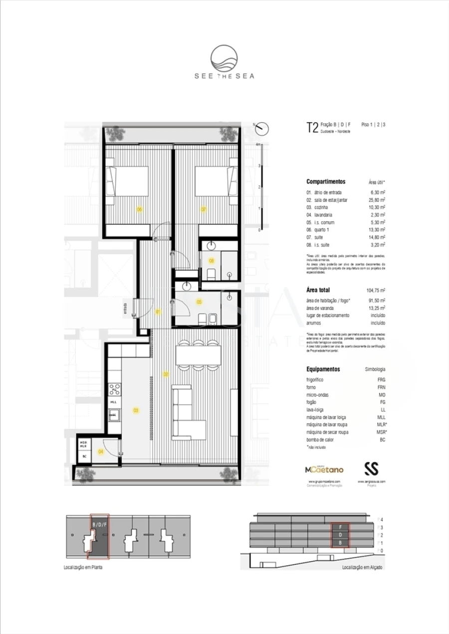 Apartamento T2 para Venda em Canidelo Planta 1