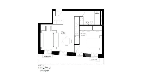 Apartamento T1 para Venda em Alcantara