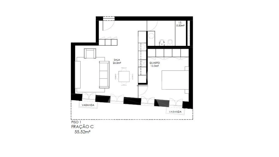 Apartamento T1 para Venda em Alcantara Foto 13