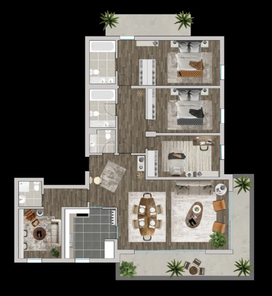 Apartamento T4 para Venda em Glória e Vera Cruz Planta 1