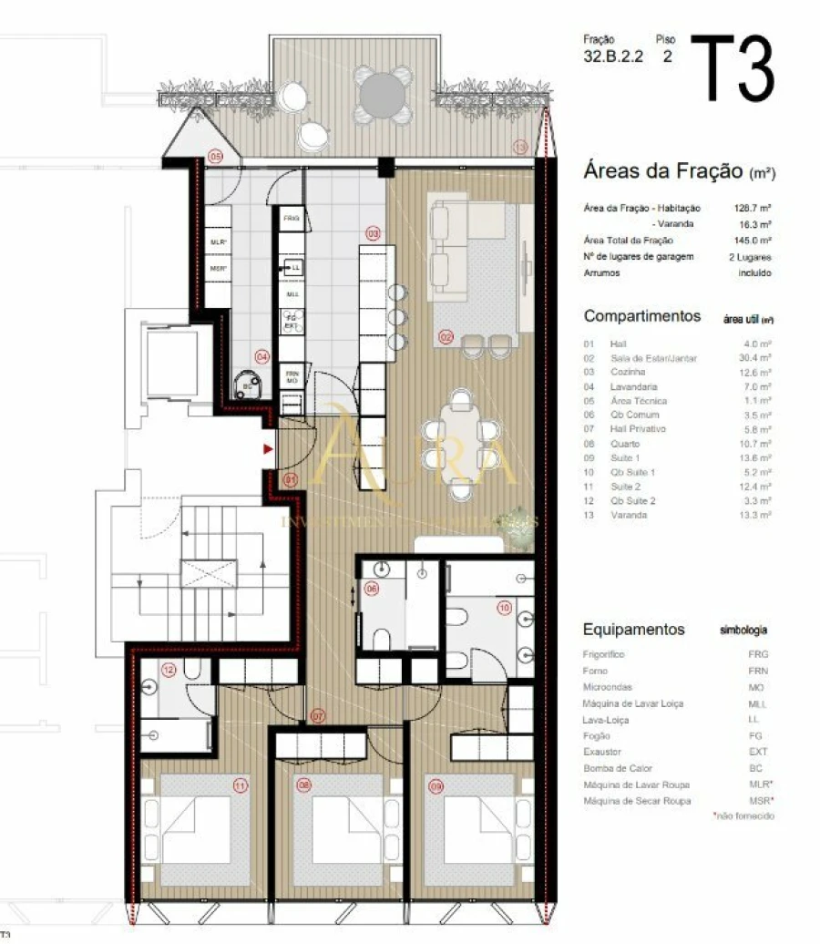 Apartamento T3 para Venda em Canidelo Foto 12