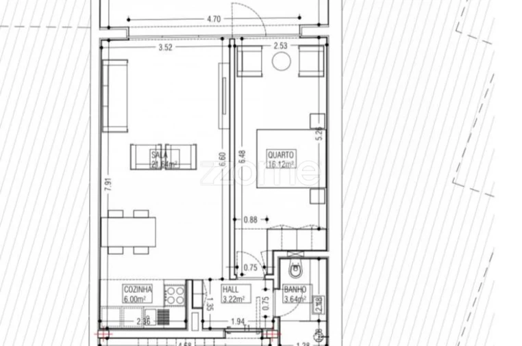 Apartamento T1 para Venda em Cedofeita, Santo Ildefonso, Sé, Miragaia, São Nicolau e Vitória Planta 1