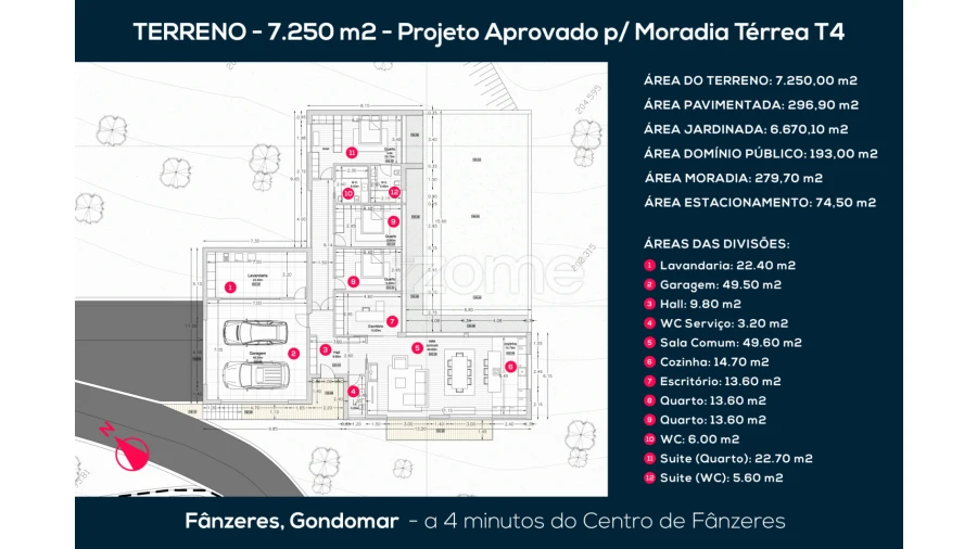 Terreno para Venda em Fânzeres e São Pedro da Cova Planta 3