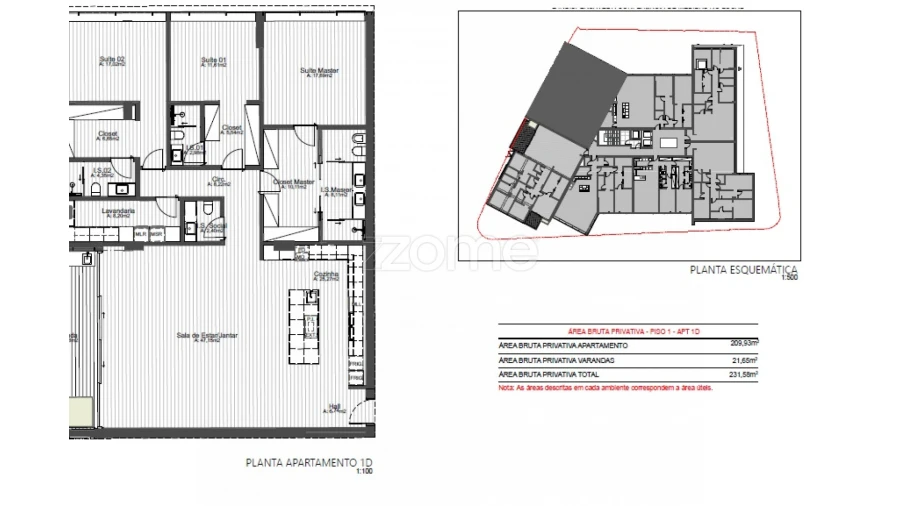 Apartamento T3 para Venda em Cascais e Estoril Planta 2