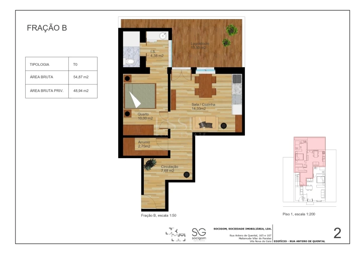 Apartamento T0 para Venda em Mafamude e Vilar do Paraíso Foto 7