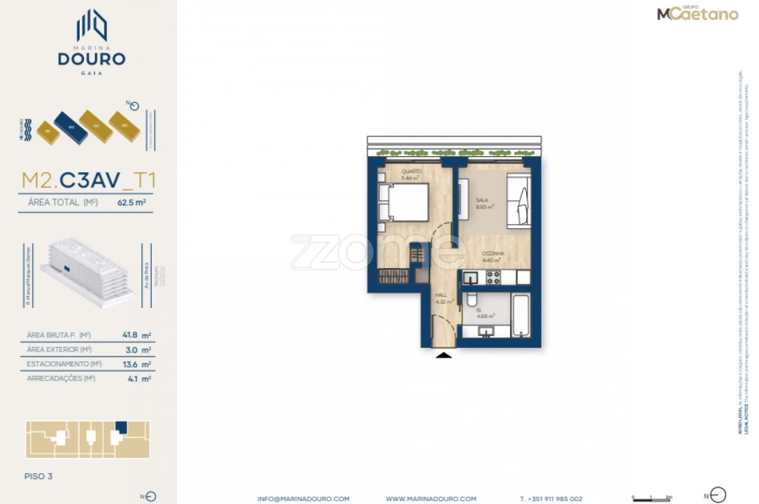Apartamento T1 para Venda em Canidelo Foto 21