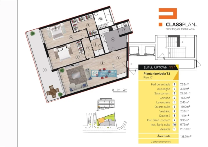 Apartamento T2 para Venda em São Martinho Planta 1