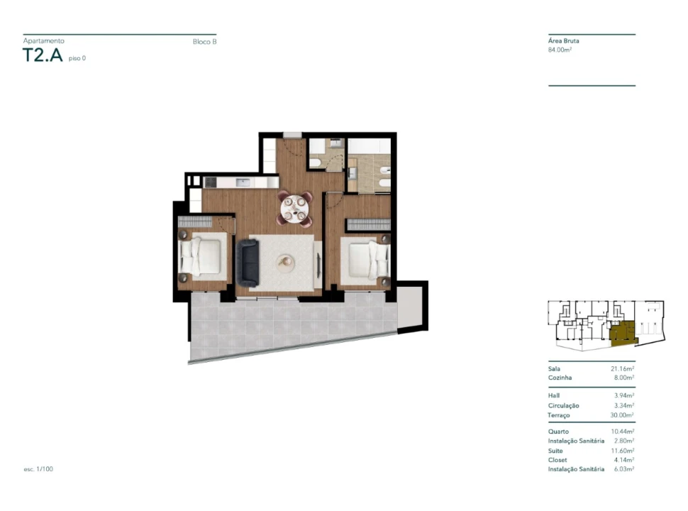 Apartamento T2 para Venda em Funchal (São Pedro) Planta 3